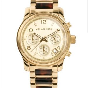 Michael Kors Tortoise & Gold Wrist Watch